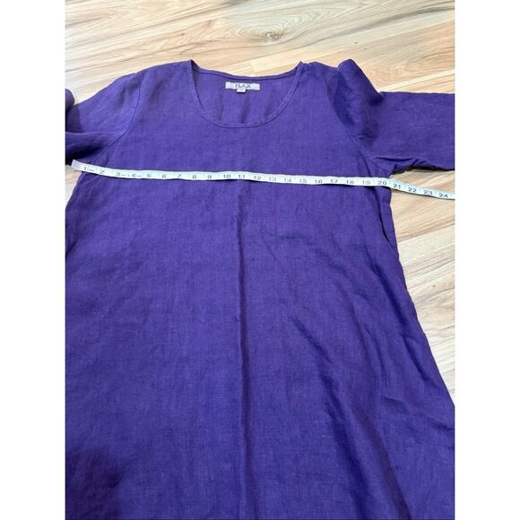 Flax NWOT purple linen top blouse tunic boho relaxed fit size Small - Picture 7 of 8